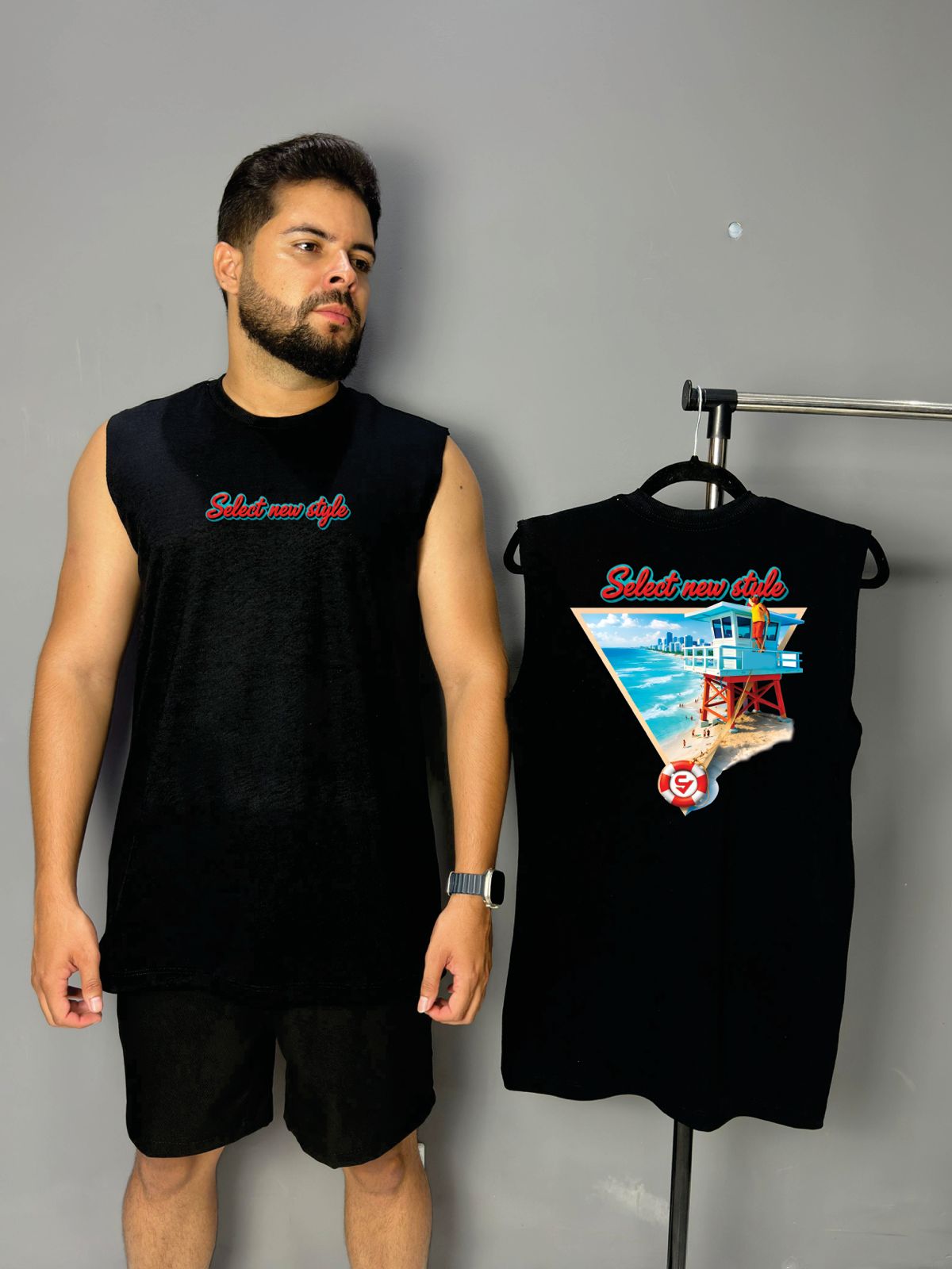 Regata Machão - Tropical Miami [PRETO]