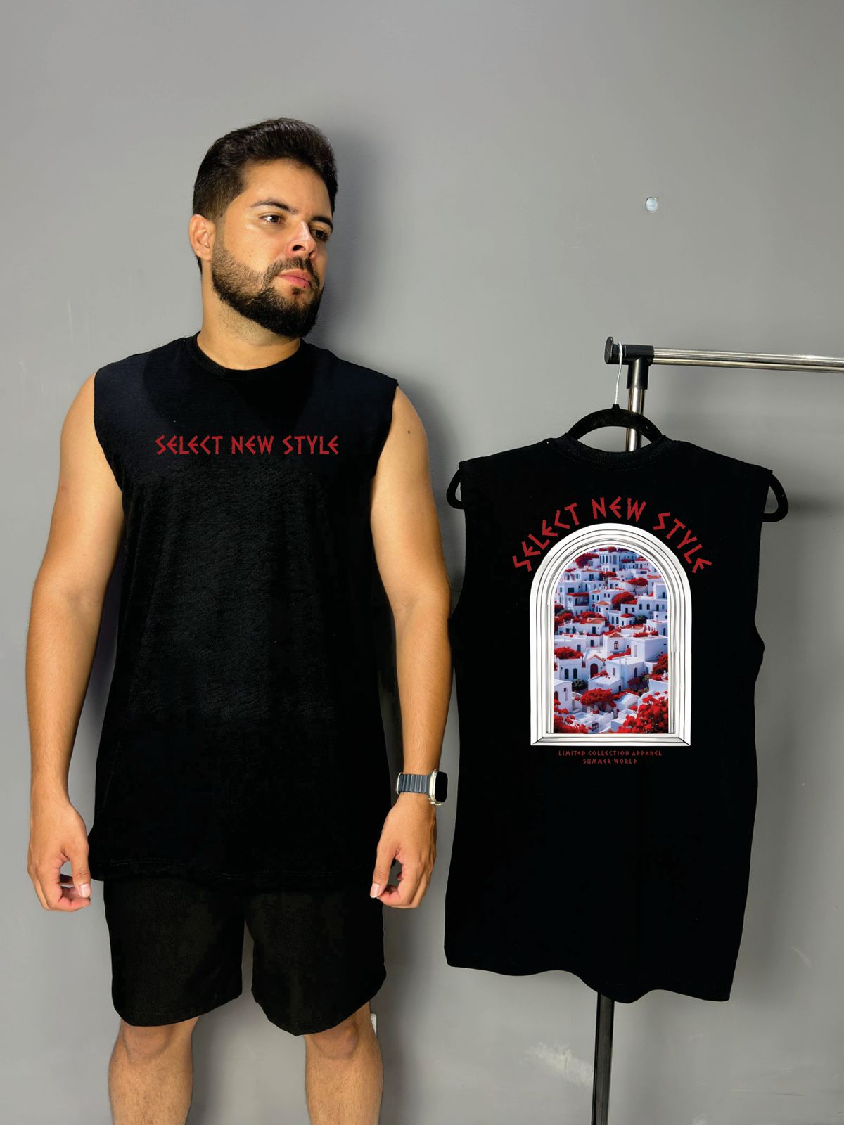 Regata Machão - Janela Santorini [PRETO]