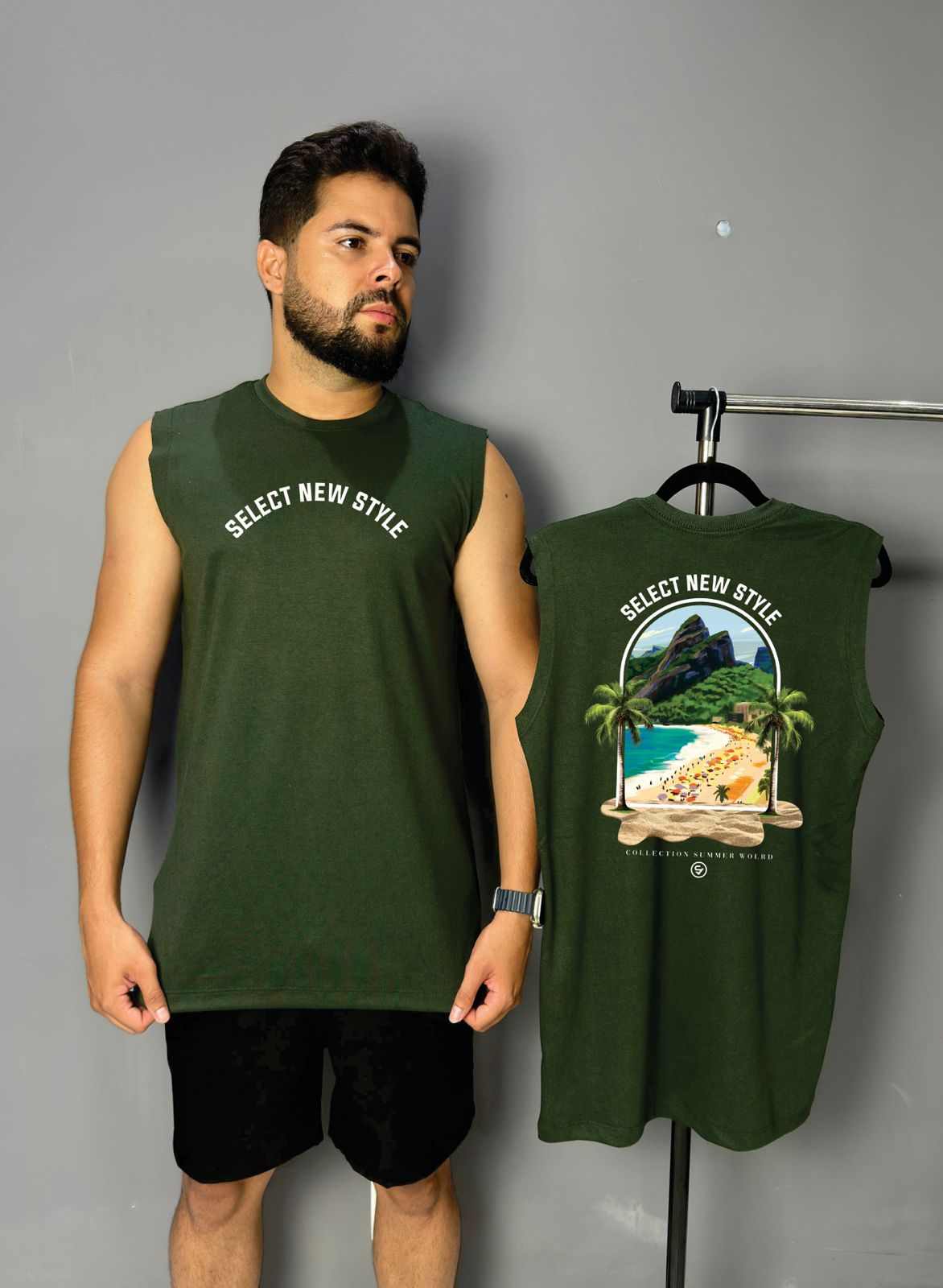 Regata Machão - Tropical Paradise [VERDE MILITAR]