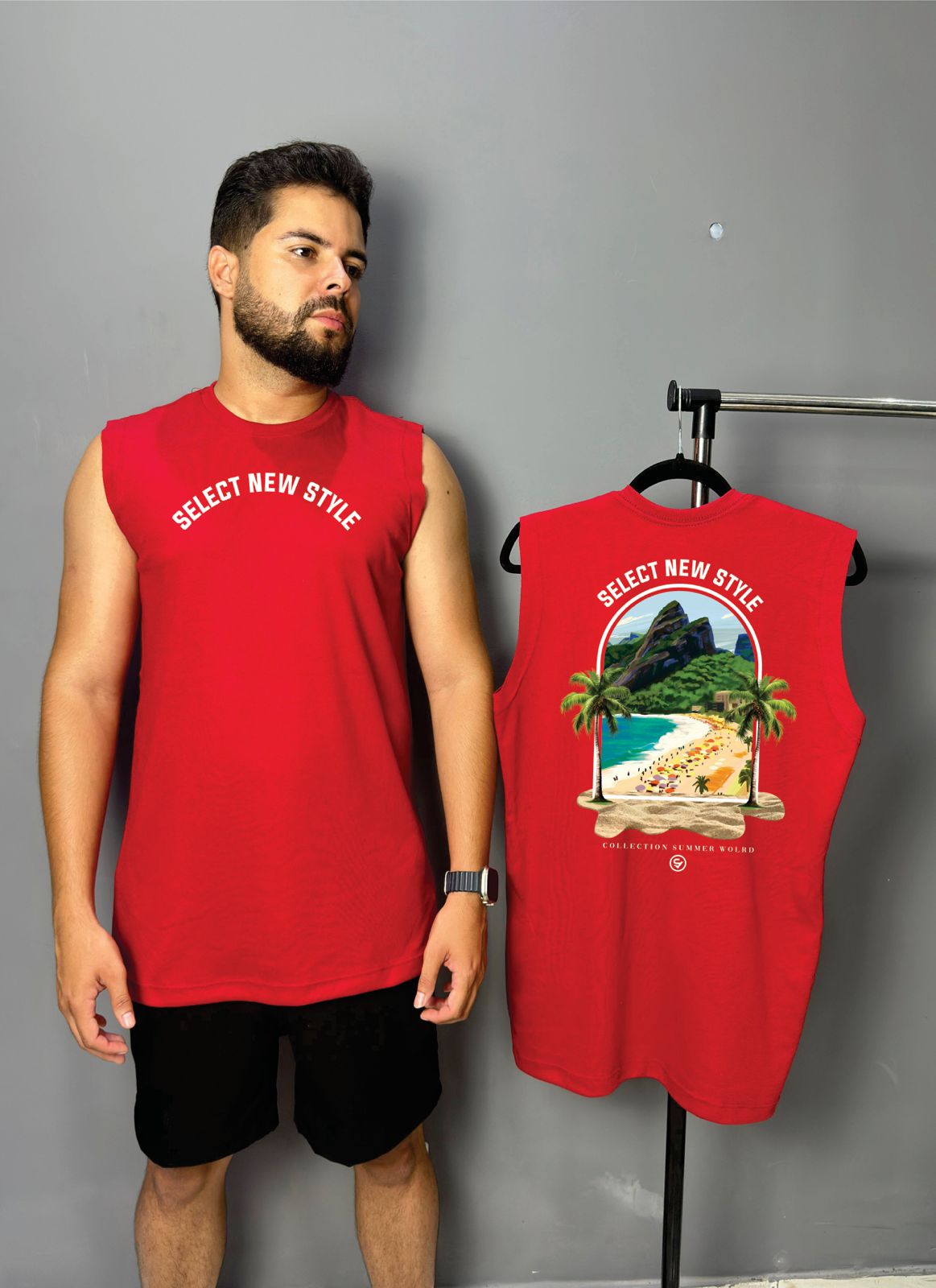 Regata Machão -Tropical Paradise [VERMELHO]