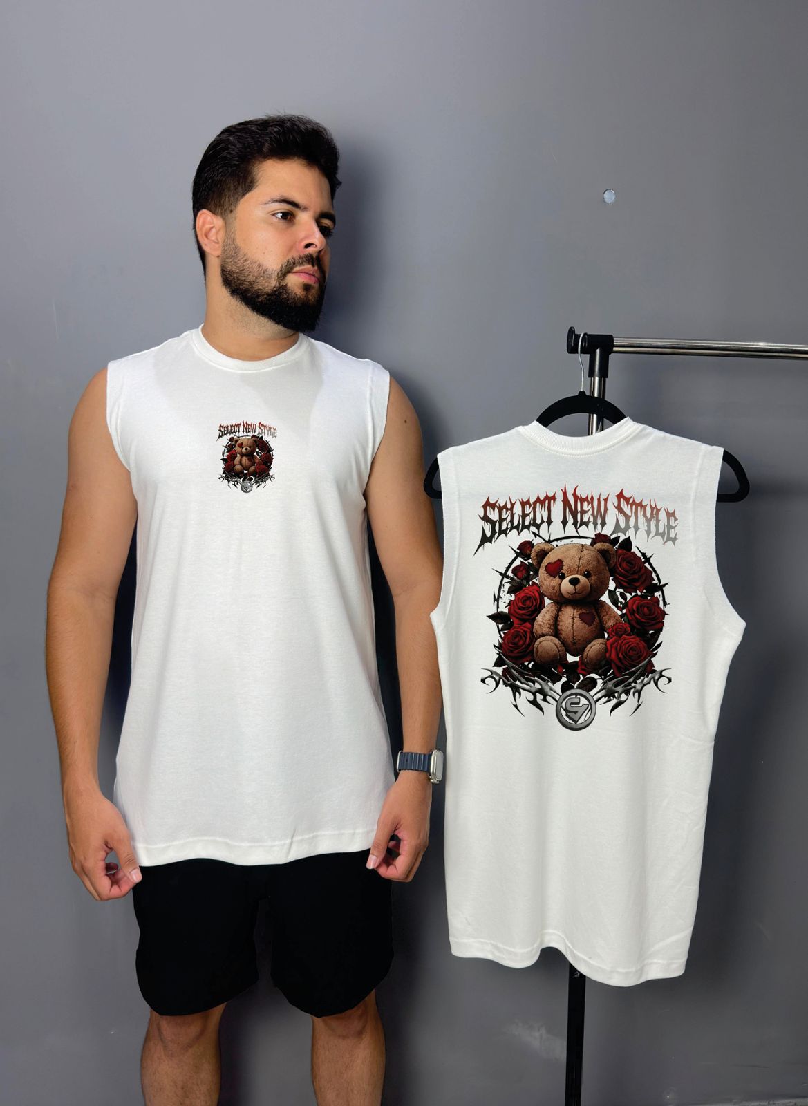 Regata Machão - Urso Street Coroa de Rosas [OFF]