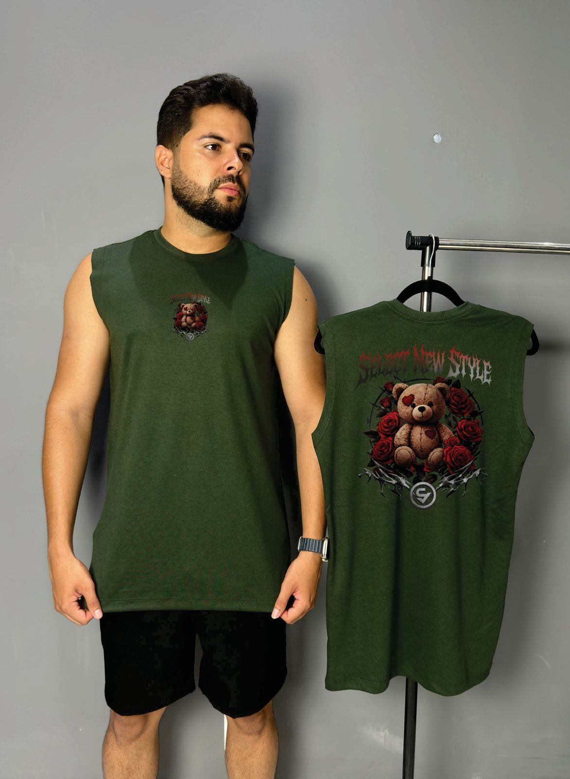 Regata Machão - Urso Street - Coroa de Rosas [VERDE]